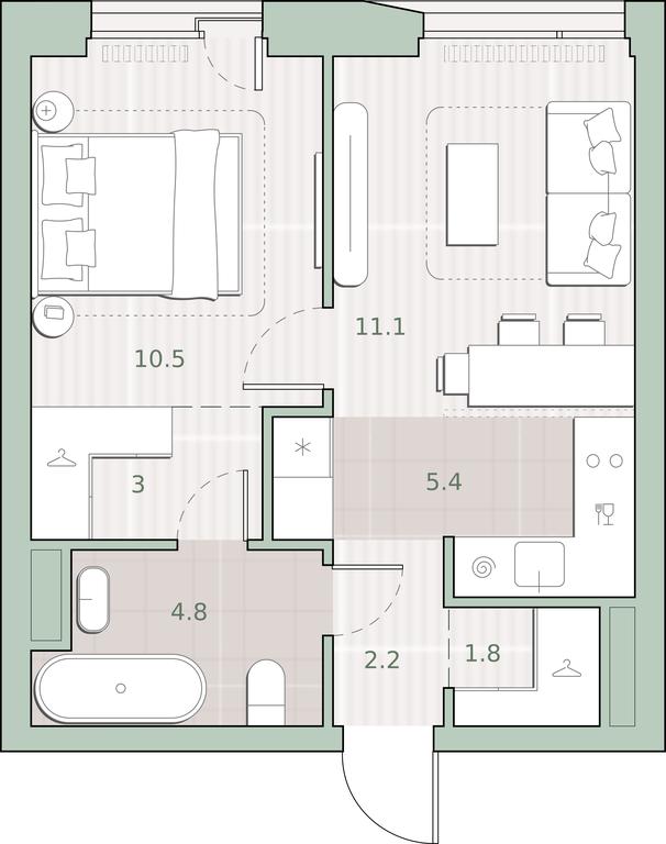 1-BD Apartment Sale, 38.8平方米 at Sreda na Lobachevskogo, Ochakovskoye Highway, Moscow, Russia #1 1-BD Apartment Sale, 38.8平方米 at Sreda na Lobachevskogo, Ochakovskoye Highway, Moscow, Russia #1