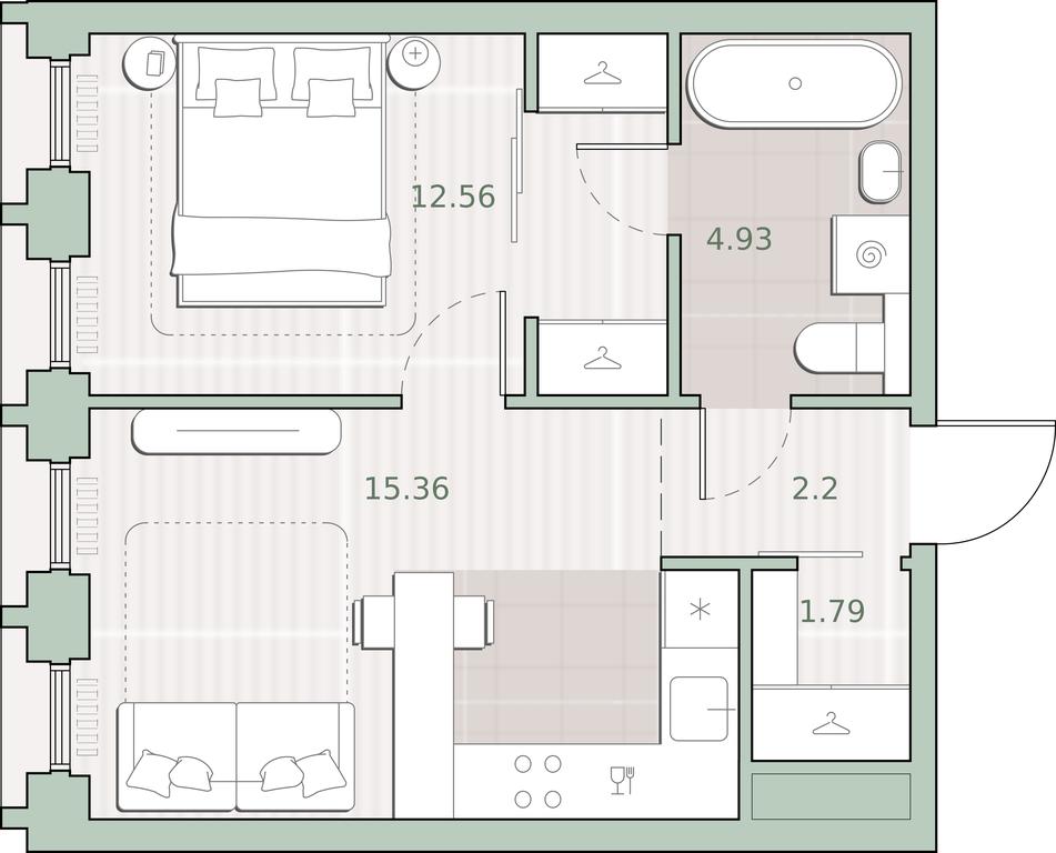 1-BD Apartment Sale, 36.84 sq. m. at Sreda na Kutuzovskom, Ivana Franko Street, Moscow, Russia #1 1-BD Apartment Sale, 36.84 sq. m. at Sreda na Kutuzovskom, Ivana Franko Street, Moscow, Russia #1