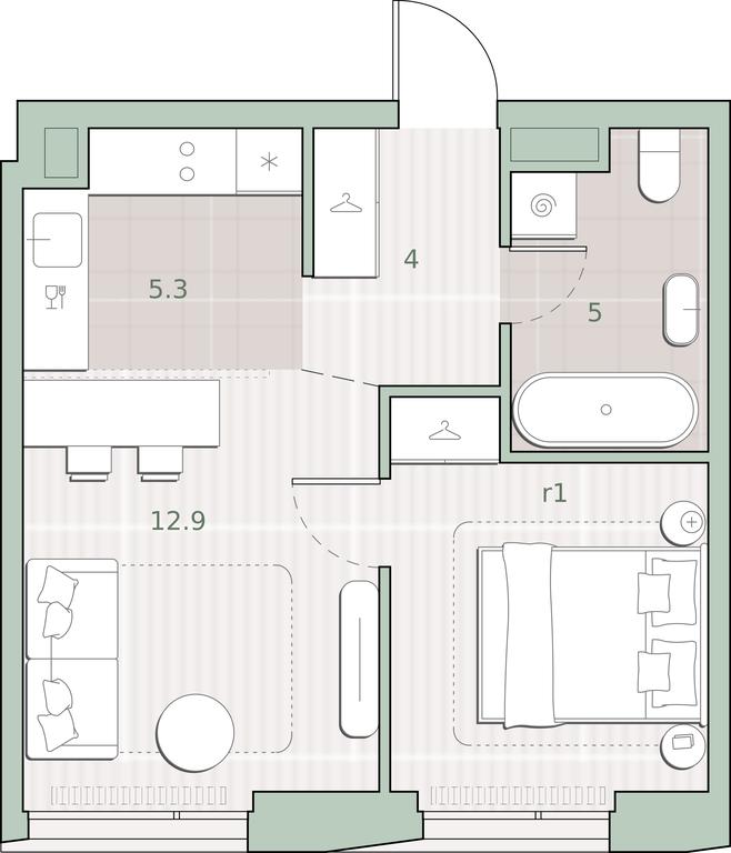 1-BD Apartment Sale, 37平方米 at Sreda na Lobachevskogo, Ochakovskoye Highway, Moscow, Russia #1 1-BD Apartment Sale, 37平方米 at Sreda na Lobachevskogo, Ochakovskoye Highway, Moscow, Russia #1