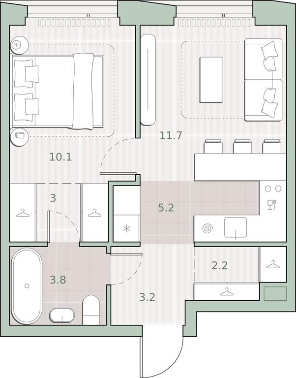 1-BD Apartment Sale, 39.2平方米 at Sreda na Lobachevskogo, Ochakovskoye Highway, Moscow, Russia #1 1-BD Apartment Sale, 39.2平方米 at Sreda na Lobachevskogo, Ochakovskoye Highway, Moscow, Russia #1