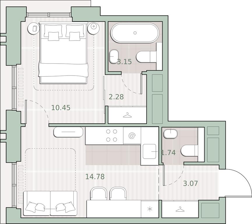 1-BD Apartment Sale, 35.47 sq. m. at Sreda na Kutuzovskom, Ivana Franko Street, Moscow, Russia #1 1-BD Apartment Sale, 35.47 sq. m. at Sreda na Kutuzovskom, Ivana Franko Street, Moscow, Russia #1