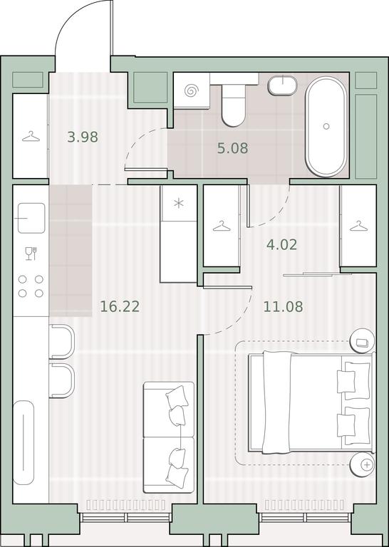 1-BD Apartment Sale, 40.38平方米 at Sreda na Kutuzovskom, Ivana Franko Street, Moscow, Russia #1 1-BD Apartment Sale, 40.38平方米 at Sreda na Kutuzovskom, Ivana Franko Street, Moscow, Russia #1