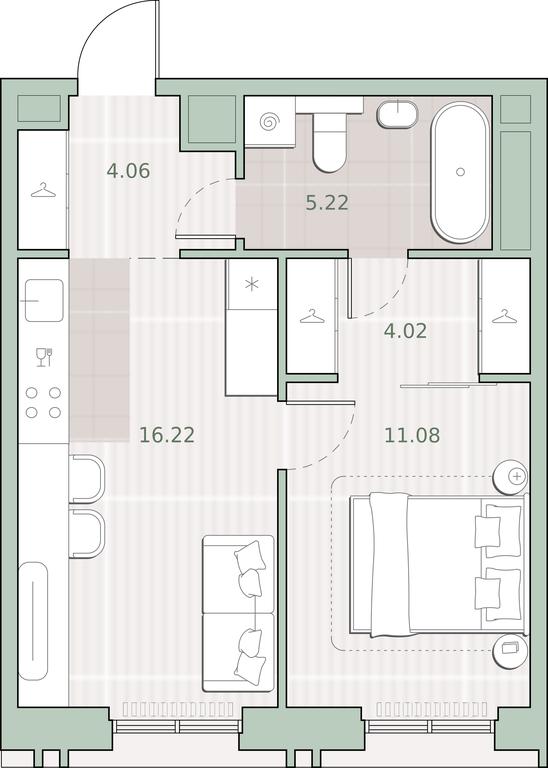 1-BD Apartment Sale, 40.6平方米 at Sreda na Kutuzovskom, Ivana Franko Street, Moscow, Russia #1 1-BD Apartment Sale, 40.6平方米 at Sreda na Kutuzovskom, Ivana Franko Street, Moscow, Russia #1