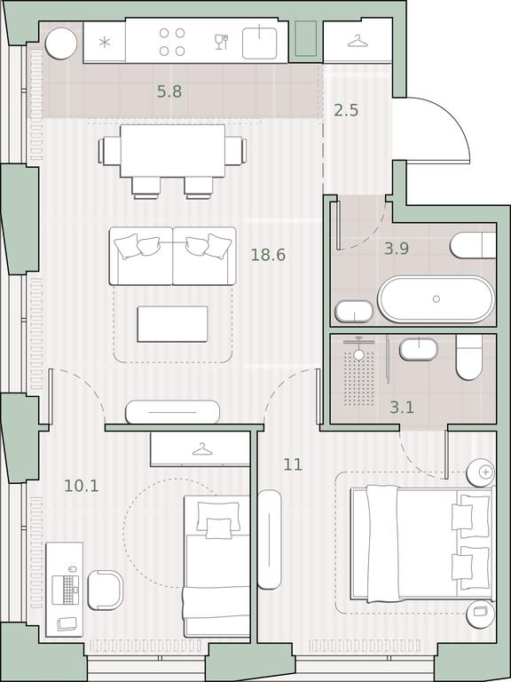 2-BD Apartment Sale, 55 sq. m. at Sreda na Lobachevskogo, Ochakovskoye Highway, Moscow, Russia #1 2-BD Apartment Sale, 55 sq. m. at Sreda na Lobachevskogo, Ochakovskoye Highway, Moscow, Russia #1