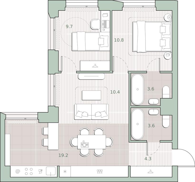 2-BD Apartment Sale, 61.6平方米 at Sreda na Lobachevskogo, Ochakovskoye Highway, Moscow, Russia #1 2-BD Apartment Sale, 61.6平方米 at Sreda na Lobachevskogo, Ochakovskoye Highway, Moscow, Russia #1