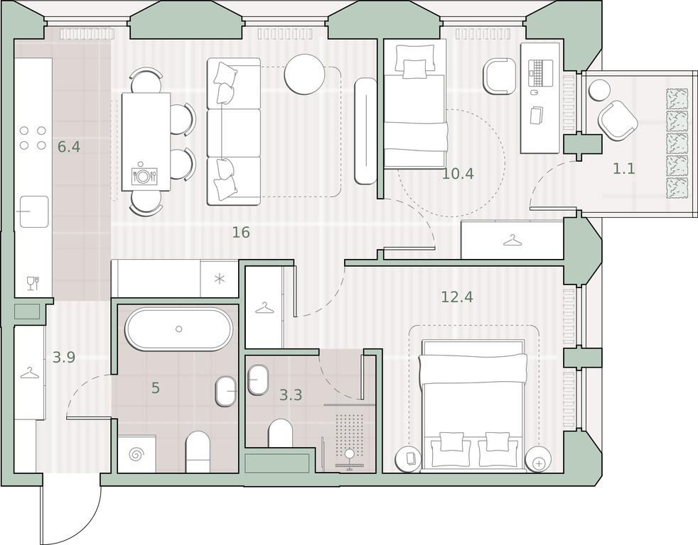 2-BD Apartment Sale, 58.5 sq. m. at Sreda na Lobachevskogo, Ochakovskoye Highway, Moscow, Russia #1 2-BD Apartment Sale, 58.5 sq. m. at Sreda na Lobachevskogo, Ochakovskoye Highway, Moscow, Russia #1