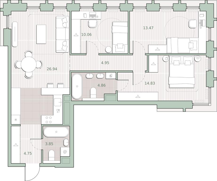 3-BD Apartment Sale, 83.71 sq. m. at Sreda na Kutuzovskom, Ivana Franko Street, Moscow, Russia #1 3-BD Apartment Sale, 83.71 sq. m. at Sreda na Kutuzovskom, Ivana Franko Street, Moscow, Russia #1