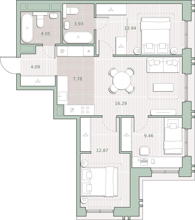3-BD Apartment Sale, 72.41平方米 at Sreda na Kutuzovskom, Ivana Franko Street, Moscow, Russia #1 3-BD Apartment Sale, 72.41平方米 at Sreda na Kutuzovskom, Ivana Franko Street, Moscow, Russia #1