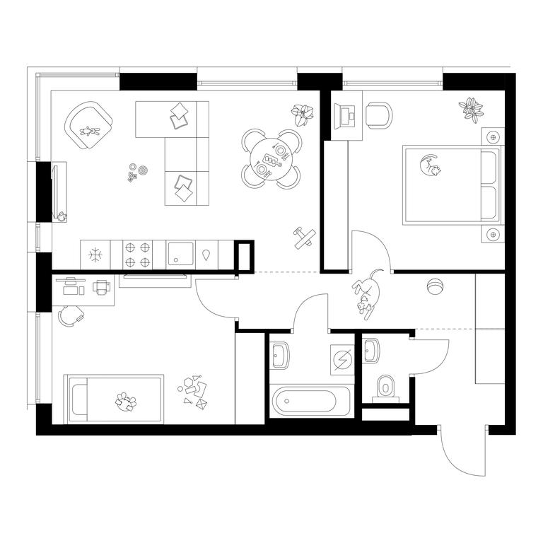2-BD Apartment Sale, 57.5 sq. m. at Moskvoreche, Kotlyakovskaya Street, Moscow, Russia #1 2-BD Apartment Sale, 57.5 sq. m. at Moskvoreche, Kotlyakovskaya Street, Moscow, Russia #1