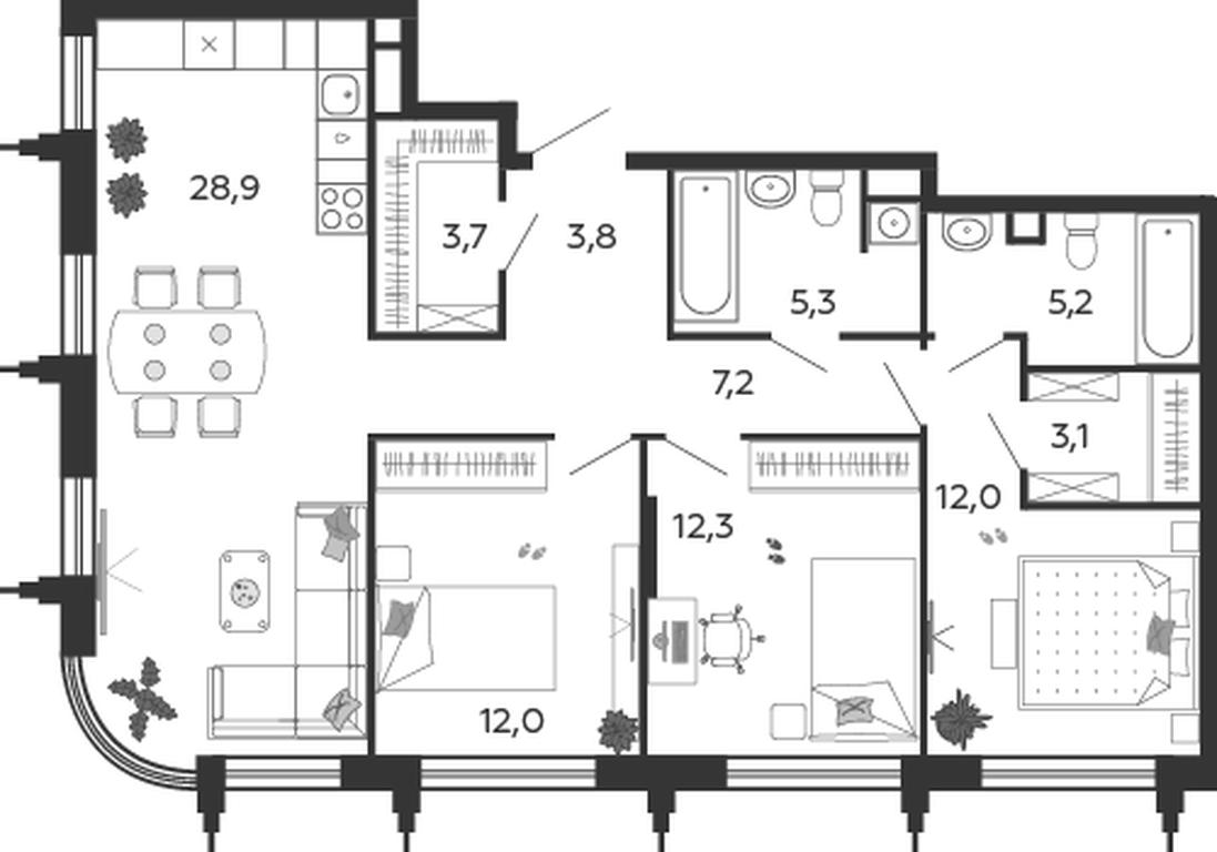 3-BD Apartment Sale, 93.5 sq. m. at Shagal, Автозаводская улица, 23, Москва, Россия #1 3-BD Apartment Sale, 93.5 sq. m. at Shagal, Автозаводская улица, 23, Москва, Россия #1