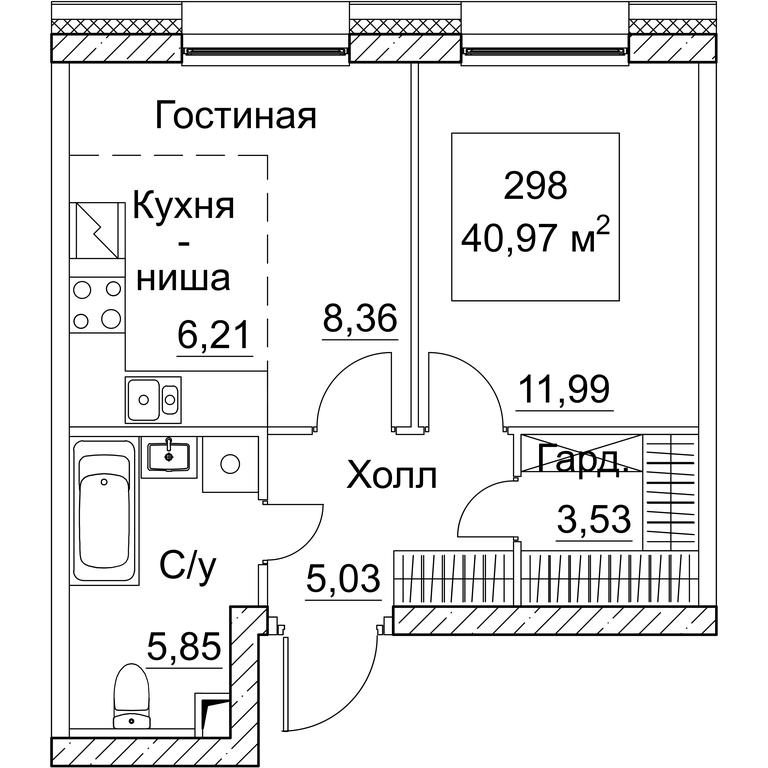 1-BD Apartment Sale, 40.97 sq. m. at SEZAR CITY, 2nd Khoroshyovsky Drive, Moscow, Russia #1 1-BD Apartment Sale, 40.97 sq. m. at SEZAR CITY, 2nd Khoroshyovsky Drive, Moscow, Russia #1