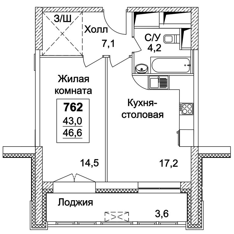 1-BD Apartment Sale, 46.6 sq. m. at Dinastiya, Khoroshyovskoye Highway, Moscow, Russia #2 1-BD Apartment Sale, 46.6 sq. m. at Dinastiya, Khoroshyovskoye Highway, Moscow, Russia #2