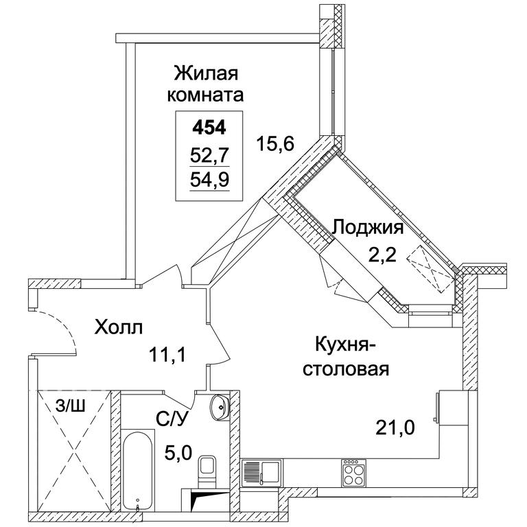 1-BD Apartment Sale, 54.9 sq. m. at Dinastiya, Khoroshyovskoye Highway, Moscow, Russia #2 1-BD Apartment Sale, 54.9 sq. m. at Dinastiya, Khoroshyovskoye Highway, Moscow, Russia #2