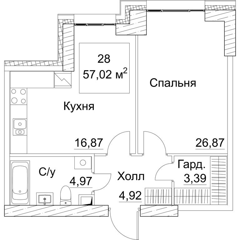 1-BD Apartment Sale, 46.27平方米 at SEZAR CITY, 2nd Khoroshyovsky Drive, Moscow, Russia #1 1-BD Apartment Sale, 46.27平方米 at SEZAR CITY, 2nd Khoroshyovsky Drive, Moscow, Russia #1