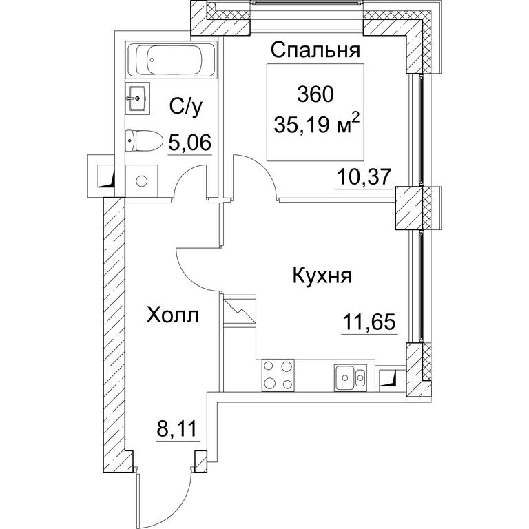 1-BD Apartment Sale, 36.13 sq. m. at SEZAR CITY, 2nd Khoroshyovsky Drive, Moscow, Russia #1 1-BD Apartment Sale, 36.13 sq. m. at SEZAR CITY, 2nd Khoroshyovsky Drive, Moscow, Russia #1