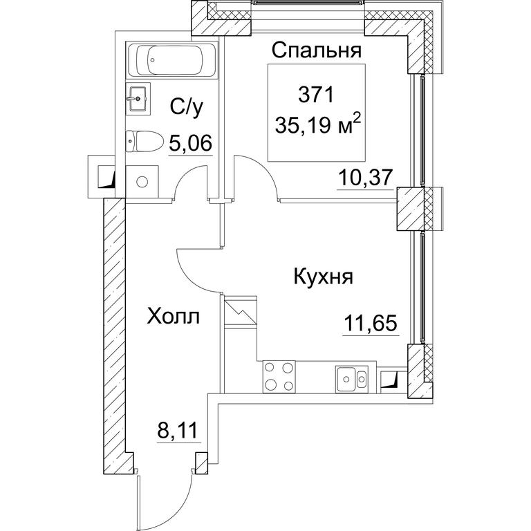 1-BD Apartment Sale, 36.13 sq. m. at SEZAR CITY, 2nd Khoroshyovsky Drive, Moscow, Russia #1 1-BD Apartment Sale, 36.13 sq. m. at SEZAR CITY, 2nd Khoroshyovsky Drive, Moscow, Russia #1