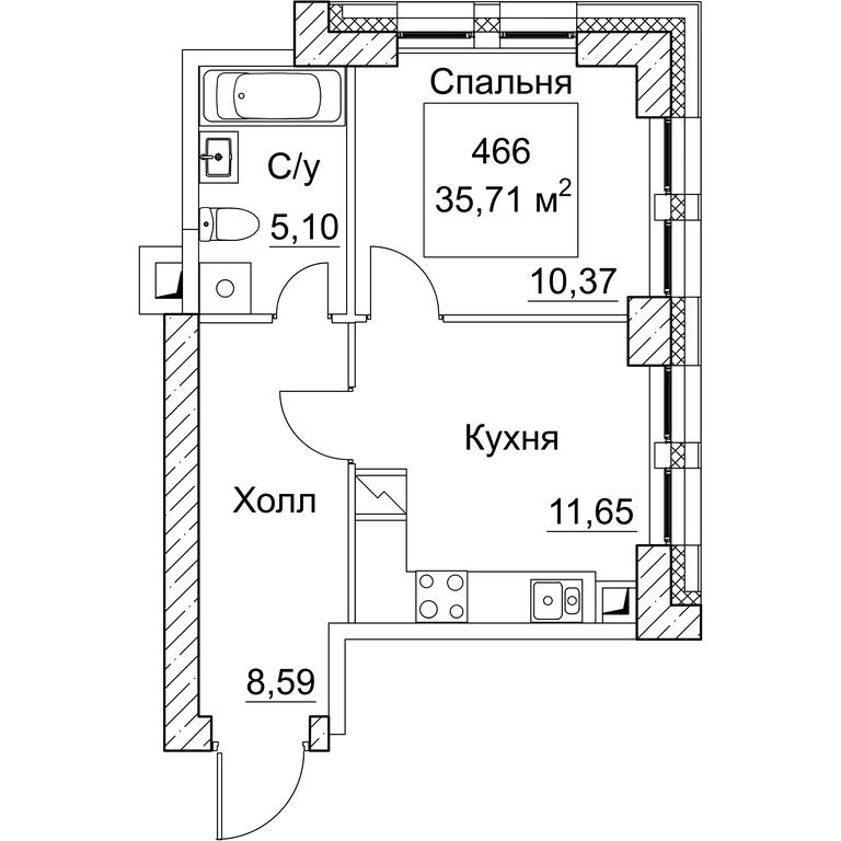 1-BD Apartment Sale, 36.65 sq. m. at SEZAR CITY, 2nd Khoroshyovsky Drive, Moscow, Russia #1 1-BD Apartment Sale, 36.65 sq. m. at SEZAR CITY, 2nd Khoroshyovsky Drive, Moscow, Russia #1