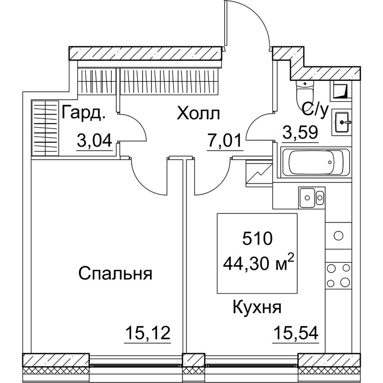 1-BD Apartment Sale, 45.36平方米 at SEZAR CITY, 2nd Khoroshyovsky Drive, Moscow, Russia #1 1-BD Apartment Sale, 45.36平方米 at SEZAR CITY, 2nd Khoroshyovsky Drive, Moscow, Russia #1