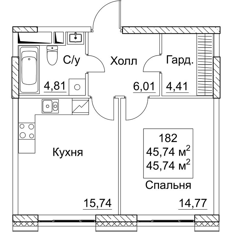 1-BD Apartment Sale, 45.74 sq. m. at SEZAR CITY, 2nd Khoroshyovsky Drive, Moscow, Russia #1 1-BD Apartment Sale, 45.74 sq. m. at SEZAR CITY, 2nd Khoroshyovsky Drive, Moscow, Russia #1