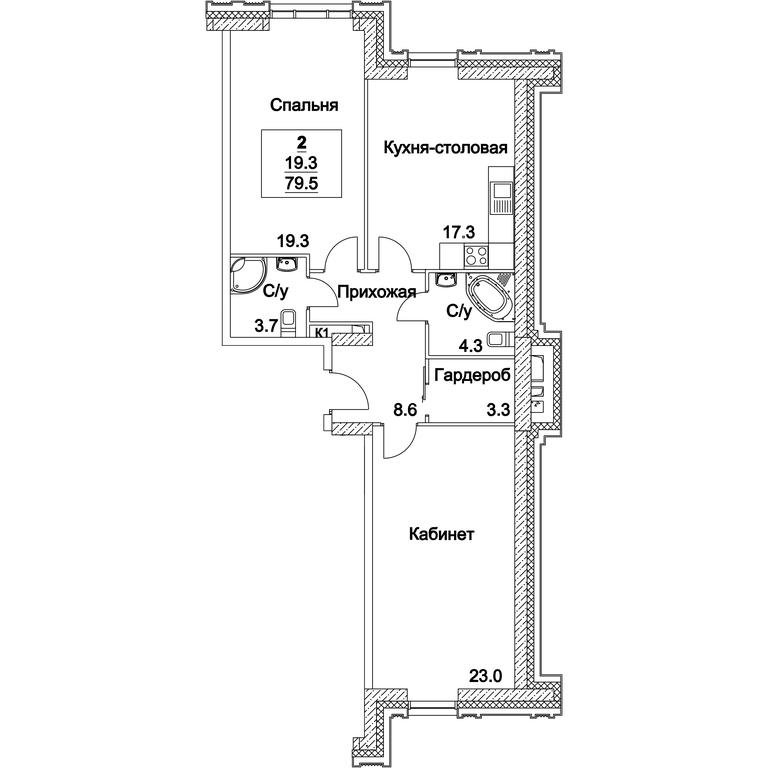 1-BD Apartment Sale, 79.9平方米 at Full House, Pokryshkina Street, 4, Moscow, Russia #1 1-BD Apartment Sale, 79.9平方米 at Full House, Pokryshkina Street, 4, Moscow, Russia #1