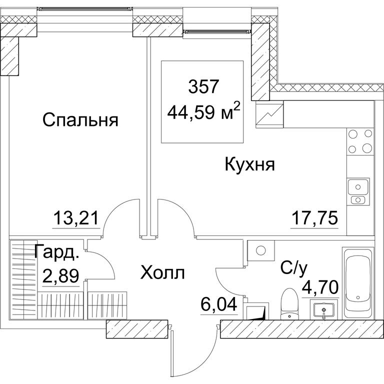 Продажа 1-комн. квартиры, 45,53 м² в ЖК «SEZAR CITY», 2-й Хорошёвский проезд, Москва, Россия #1 Продажа 1-комн. квартиры, 45,53 м² в ЖК «SEZAR CITY», 2-й Хорошёвский проезд, Москва, Россия #1