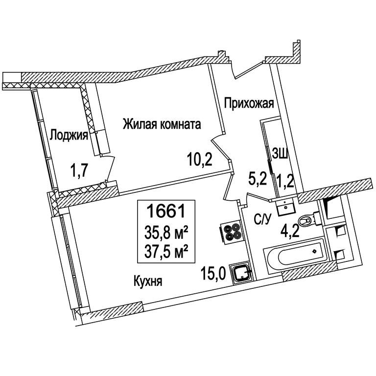 1-BD Apartment Sale, 37.7 sq. m. at Rasskazovo, Andreya Tarkovskogo Boulevard, Vnukovskoye Settlement, Moscow, Russia #1