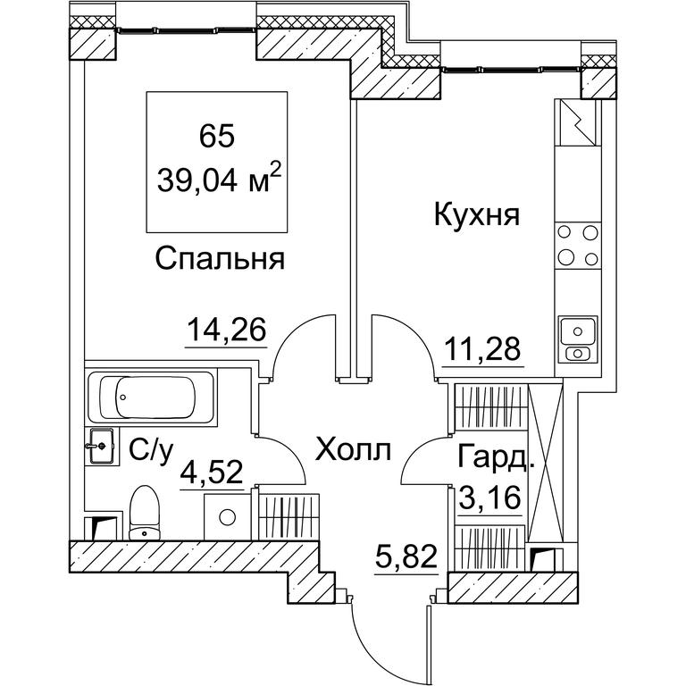 1-BD Apartment Sale, 39.04 sq. m. at SEZAR CITY, 2nd Khoroshyovsky Drive, Moscow, Russia #1 1-BD Apartment Sale, 39.04 sq. m. at SEZAR CITY, 2nd Khoroshyovsky Drive, Moscow, Russia #1