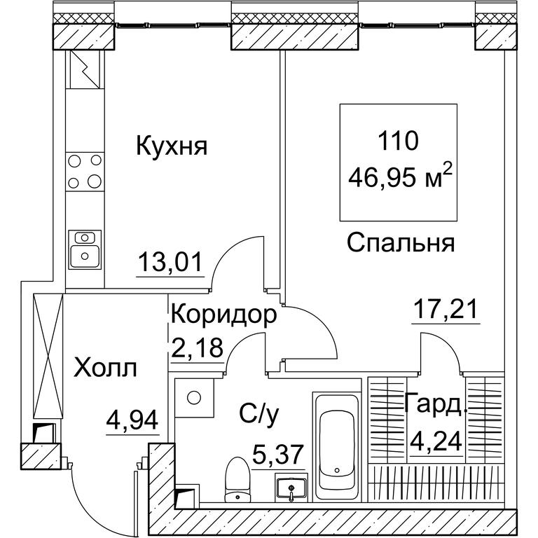 1-BD Apartment Sale, 46.95 sq. m. at SEZAR CITY, 2nd Khoroshyovsky Drive, Moscow, Russia #1 1-BD Apartment Sale, 46.95 sq. m. at SEZAR CITY, 2nd Khoroshyovsky Drive, Moscow, Russia #1