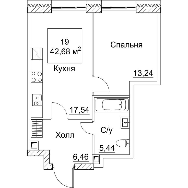 1-BD Apartment Sale, 42.68 sq. m. at SEZAR CITY, 2nd Khoroshyovsky Drive, Moscow, Russia #1 1-BD Apartment Sale, 42.68 sq. m. at SEZAR CITY, 2nd Khoroshyovsky Drive, Moscow, Russia #1