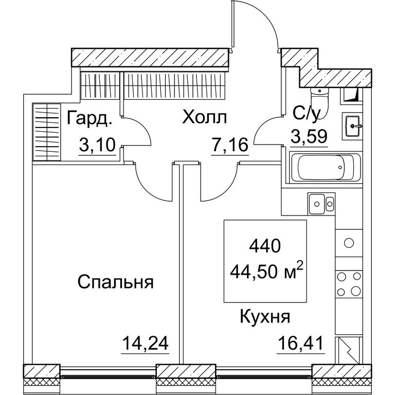 1-BD Apartment Sale, 45.44平方米 at SEZAR CITY, 2nd Khoroshyovsky Drive, Moscow, Russia #1 1-BD Apartment Sale, 45.44平方米 at SEZAR CITY, 2nd Khoroshyovsky Drive, Moscow, Russia #1