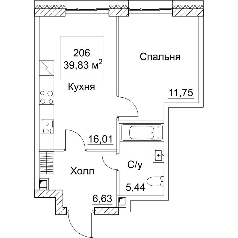 1-BD Apartment Sale, 39.83 sq. m. at SEZAR CITY, 2nd Khoroshyovsky Drive, Moscow, Russia #1 1-BD Apartment Sale, 39.83 sq. m. at SEZAR CITY, 2nd Khoroshyovsky Drive, Moscow, Russia #1