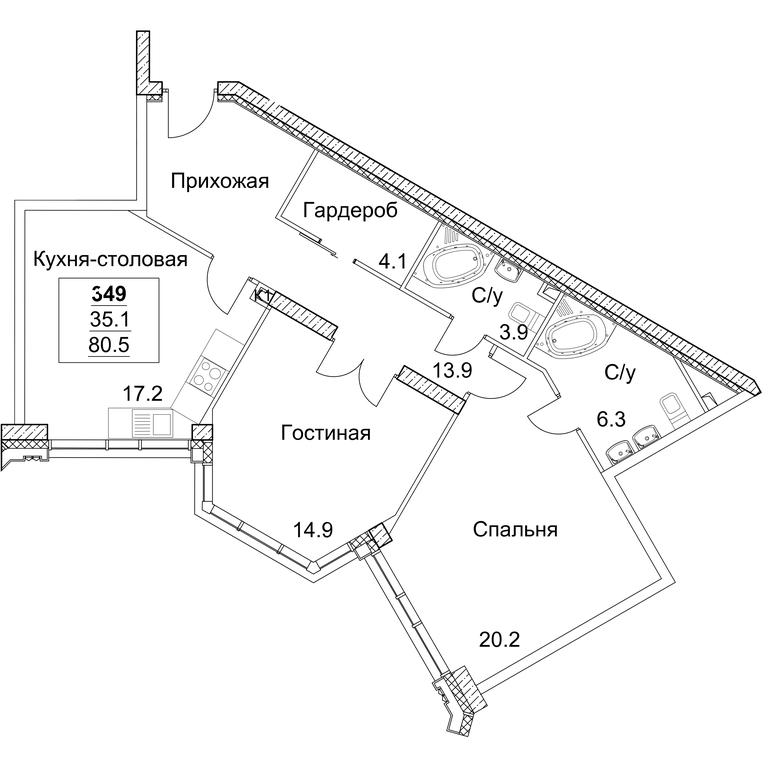 2-BD Apartment Sale, 81.7平方米 at Full House, Pokryshkina Street, 4, Moscow, Russia #1 2-BD Apartment Sale, 81.7平方米 at Full House, Pokryshkina Street, 4, Moscow, Russia #1