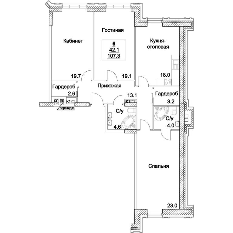 2-BD Apartment Sale, 107.3 sq. m. at Full House, Pokryshkina Street, 4, Moscow, Russia #1 2-BD Apartment Sale, 107.3 sq. m. at Full House, Pokryshkina Street, 4, Moscow, Russia #1