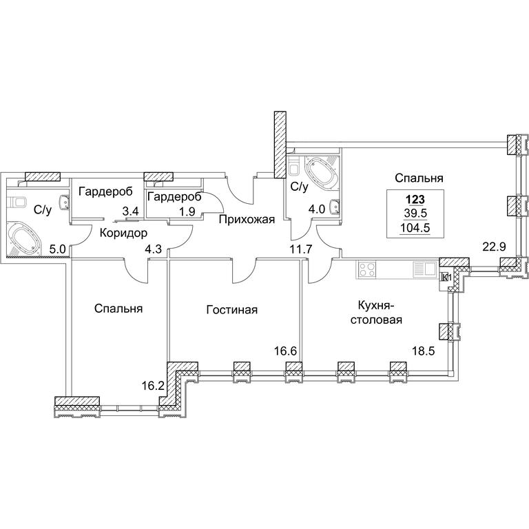 2-BD Apartment Sale, 105平方米 at Full House, Pokryshkina Street, 4, Moscow, Russia #1