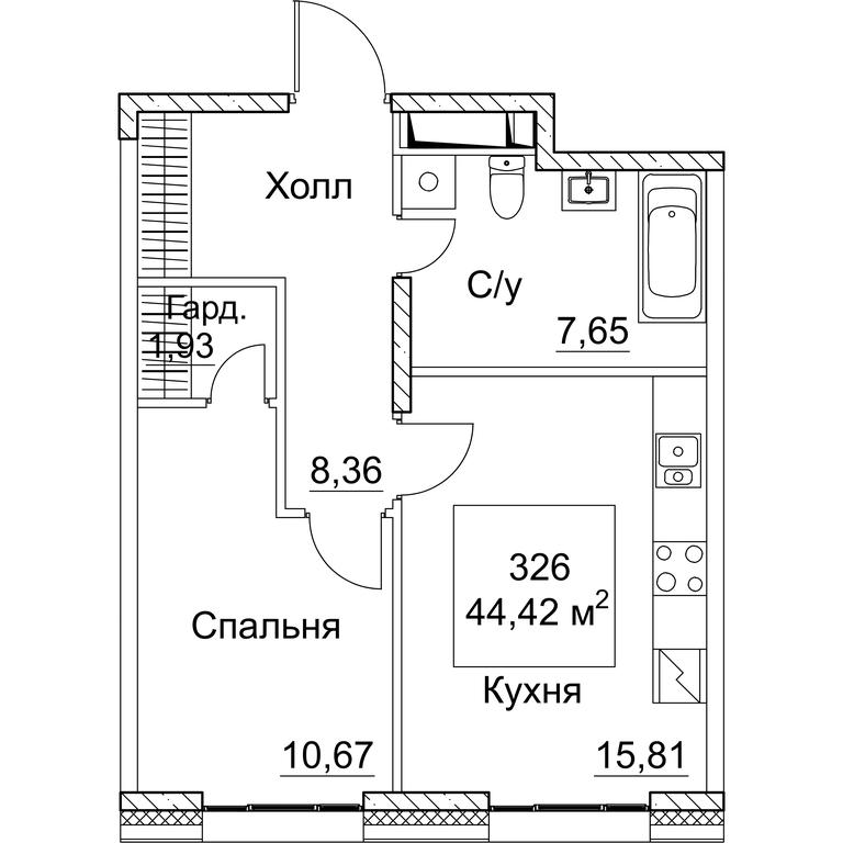 1-BD Apartment Sale, 44.42 sq. m. at SEZAR CITY, 2nd Khoroshyovsky Drive, Moscow, Russia #1 1-BD Apartment Sale, 44.42 sq. m. at SEZAR CITY, 2nd Khoroshyovsky Drive, Moscow, Russia #1