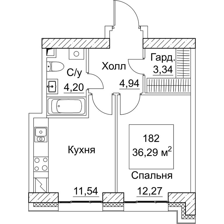 1-BD Apartment Sale, 36.29 sq. m. at SEZAR CITY, 2nd Khoroshyovsky Drive, Moscow, Russia #1 1-BD Apartment Sale, 36.29 sq. m. at SEZAR CITY, 2nd Khoroshyovsky Drive, Moscow, Russia #1