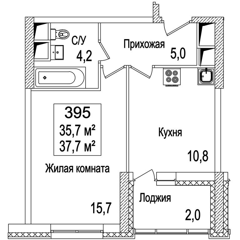 1-BD Apartment Sale, 37.8 sq. m. at Rasskazovo, Andreya Tarkovskogo Boulevard, Vnukovskoye Settlement, Moscow, Russia #2