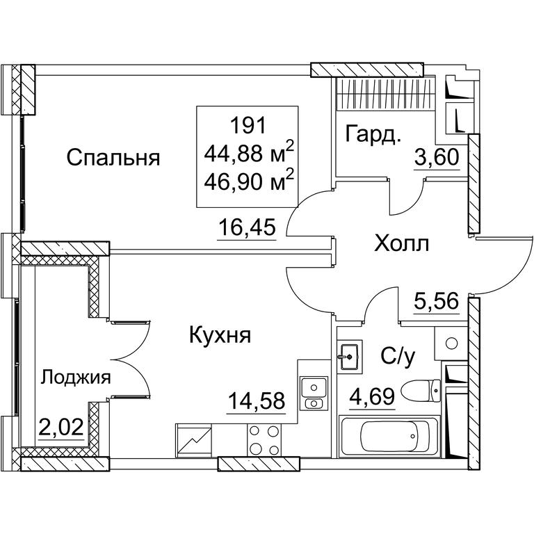 1-BD Apartment Sale, 46.9平方米 at SEZAR CITY, 2nd Khoroshyovsky Drive, Moscow, Russia #1 1-BD Apartment Sale, 46.9平方米 at SEZAR CITY, 2nd Khoroshyovsky Drive, Moscow, Russia #1