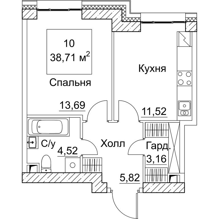 1-BD Apartment Sale, 38.71 sq. m. at SEZAR CITY, 2nd Khoroshyovsky Drive, Moscow, Russia #1 1-BD Apartment Sale, 38.71 sq. m. at SEZAR CITY, 2nd Khoroshyovsky Drive, Moscow, Russia #1