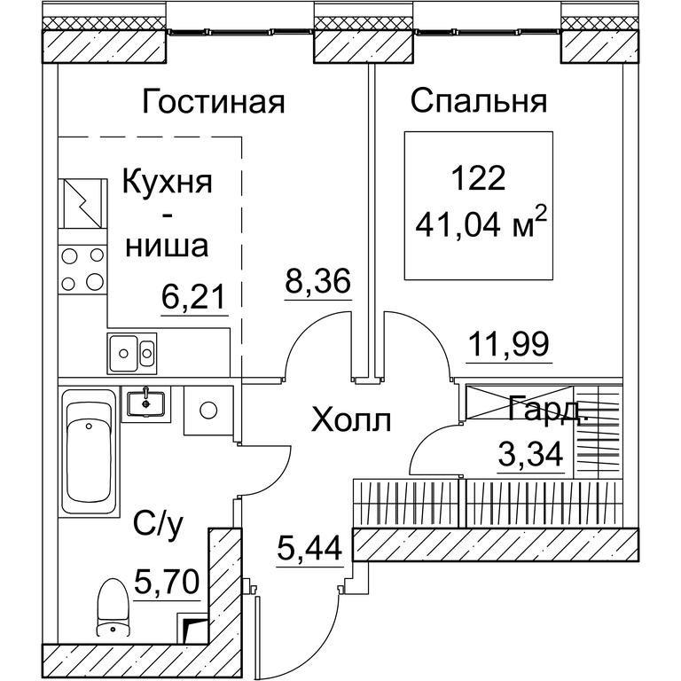 1-BD Apartment Sale, 41.04 sq. m. at SEZAR CITY, 2nd Khoroshyovsky Drive, Moscow, Russia #1 1-BD Apartment Sale, 41.04 sq. m. at SEZAR CITY, 2nd Khoroshyovsky Drive, Moscow, Russia #1