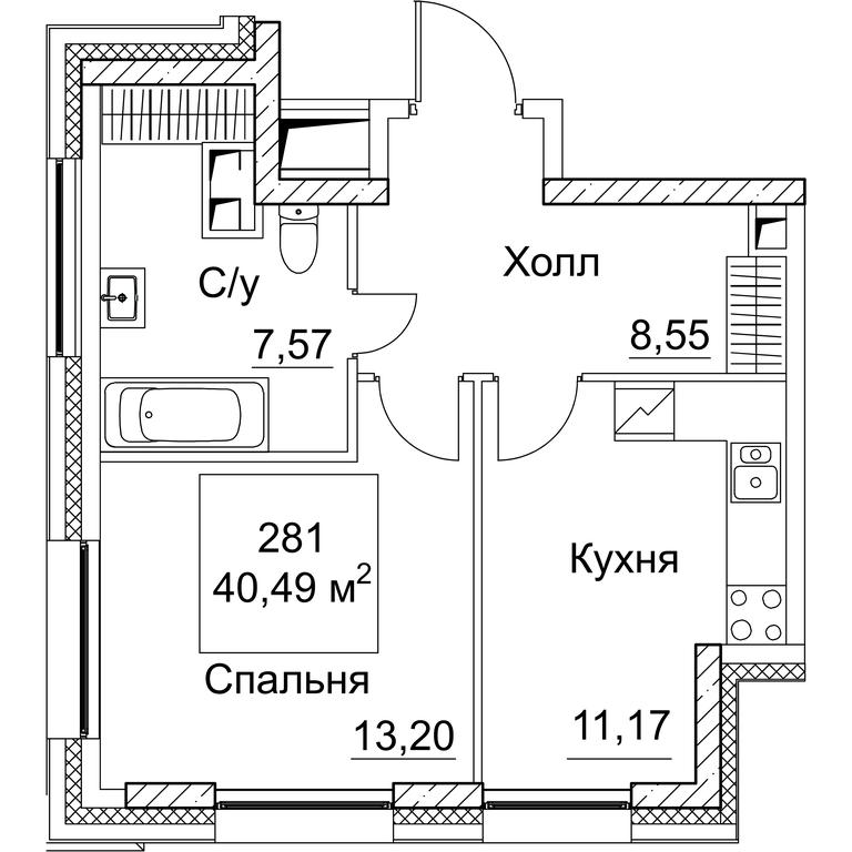 1-BD Apartment Sale, 40.49 sq. m. at SEZAR CITY, 2nd Khoroshyovsky Drive, Moscow, Russia #1 1-BD Apartment Sale, 40.49 sq. m. at SEZAR CITY, 2nd Khoroshyovsky Drive, Moscow, Russia #1