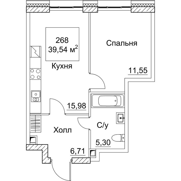 1-BD Apartment Sale, 39.54 sq. m. at SEZAR CITY, 2nd Khoroshyovsky Drive, Moscow, Russia #1 1-BD Apartment Sale, 39.54 sq. m. at SEZAR CITY, 2nd Khoroshyovsky Drive, Moscow, Russia #1