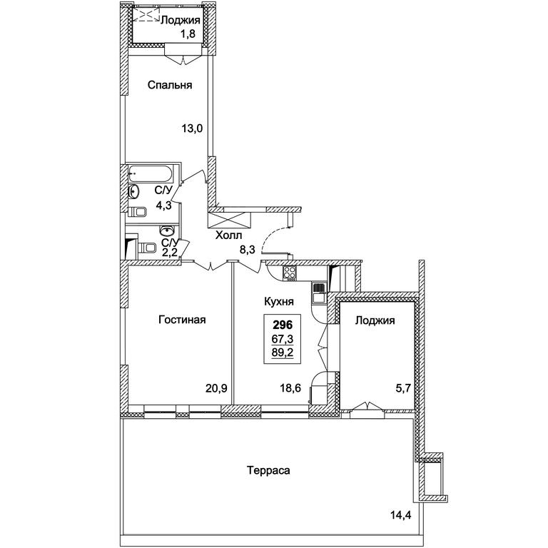 2-BD Apartment Sale, 89.2 sq. m. at Dinastiya, Khoroshyovskoye Highway, Moscow, Russia #2 2-BD Apartment Sale, 89.2 sq. m. at Dinastiya, Khoroshyovskoye Highway, Moscow, Russia #2