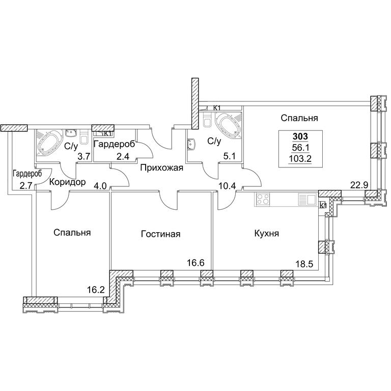 3-BD Apartment Sale, 103.2 sq. m. at Full House, Pokryshkina Street, 4, Moscow, Russia #1 3-BD Apartment Sale, 103.2 sq. m. at Full House, Pokryshkina Street, 4, Moscow, Russia #1