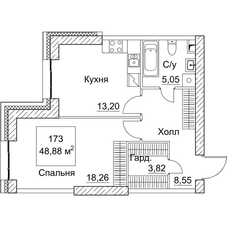 1-BD Apartment Sale, 48.88 sq. m. at SEZAR CITY, 2nd Khoroshyovsky Drive, Moscow, Russia #1 1-BD Apartment Sale, 48.88 sq. m. at SEZAR CITY, 2nd Khoroshyovsky Drive, Moscow, Russia #1