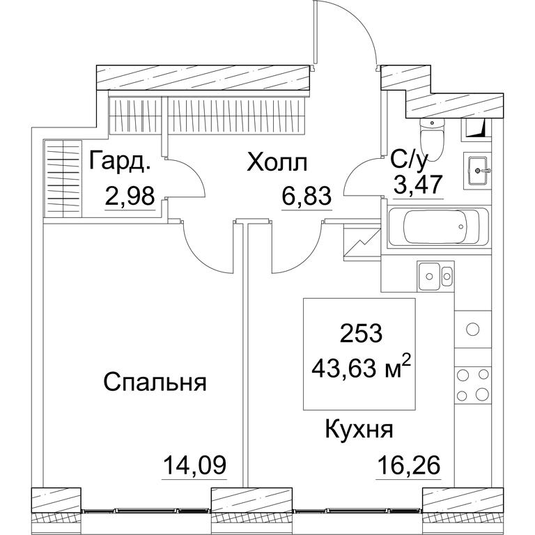 1-BD Apartment Sale, 44.57 sq. m. at SEZAR CITY, 2nd Khoroshyovsky Drive, Moscow, Russia #1 1-BD Apartment Sale, 44.57 sq. m. at SEZAR CITY, 2nd Khoroshyovsky Drive, Moscow, Russia #1