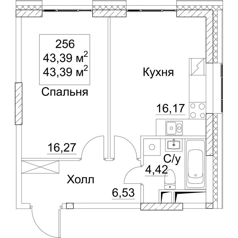 1-BD Apartment Sale, 43.39平方米 at SEZAR CITY, 2nd Khoroshyovsky Drive, Moscow, Russia #1 1-BD Apartment Sale, 43.39平方米 at SEZAR CITY, 2nd Khoroshyovsky Drive, Moscow, Russia #1