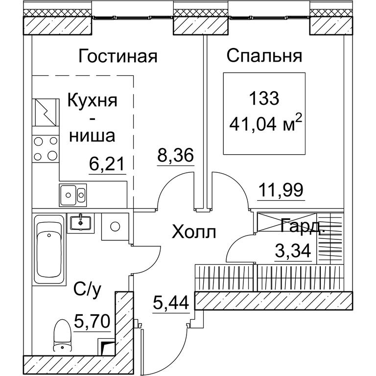 1-BD Apartment Sale, 41.04平方米 at SEZAR CITY, 2nd Khoroshyovsky Drive, Moscow, Russia #1 1-BD Apartment Sale, 41.04平方米 at SEZAR CITY, 2nd Khoroshyovsky Drive, Moscow, Russia #1