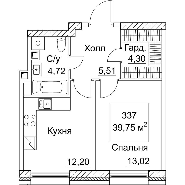 1-BD Apartment Sale, 39.75 sq. m. at SEZAR CITY, 2nd Khoroshyovsky Drive, Moscow, Russia #1 1-BD Apartment Sale, 39.75 sq. m. at SEZAR CITY, 2nd Khoroshyovsky Drive, Moscow, Russia #1
