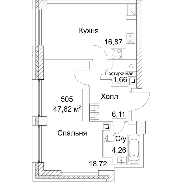 1-BD Apartment Sale, 48.68平方米 at SEZAR CITY, 2nd Khoroshyovsky Drive, Moscow, Russia #1 1-BD Apartment Sale, 48.68平方米 at SEZAR CITY, 2nd Khoroshyovsky Drive, Moscow, Russia #1